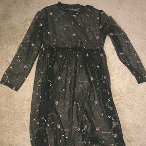 Mesh see though shirt dress.